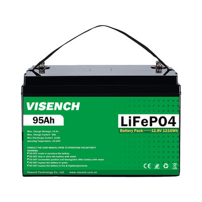 Visench 12V 100Ah Lifepo4 Lithium Iron Battery Pack Deep Cycle Times baterai umur