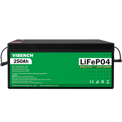 Visench Deep Cycle Storage Energy System 12V 250Ah LiFePO4 Baterai Lithium Iron Phosphate yang dapat diisi ulang