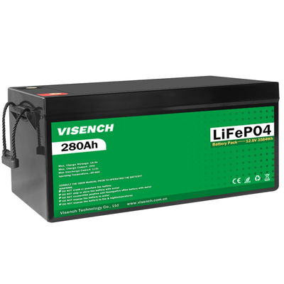 Energi Surya Visench 12V 280Ah Baterai Lithium Iron Phosphate yang dapat diisi ulang 12.8V 280Ah Baterai Lifepo4