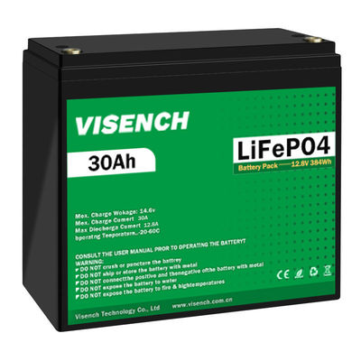 Visench 12V 30Ah Lithium Ion Iron Phosphate Baterai isi ulang 12.8V Lifepo4 Baterai Pack