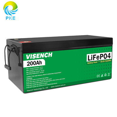 Visench pabrik langsung Litium 12V 24V 100Ah 120Ah 200Ah Deep 6000 Siklus dengan BMS untuk sistem penyimpanan energi inverter surya