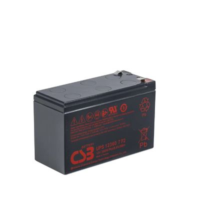 CSB Baterai UPS123607 12V 360W 7Ah Kinerja Tinggi Bisa Diisi Ulang Gratis Pemeliharaan VRLA 7Ah Baterai untuk Pusat Data UPS