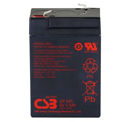 Baterai isi ulang 6V 4,5Ah tahan lama untuk aplikasi industri