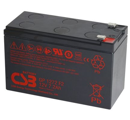 CSB GP1272 F2 12V 7,2Ah Baterai asam timbal Kapasitas nominal 7,2Ah Berat 2,40kg