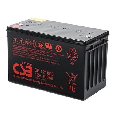 CSB Baterai GPL121000 12V 100Ah Terisi ulang Baterai asam timbal tertutup tanpa perawatan, Panel Daya DC, Baterai VRLA 100Ah