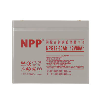 NPP NPG12-80Ah 12V 80Ah Baterai Gel Isi Ulang untuk Sistem Tenaga Surya
