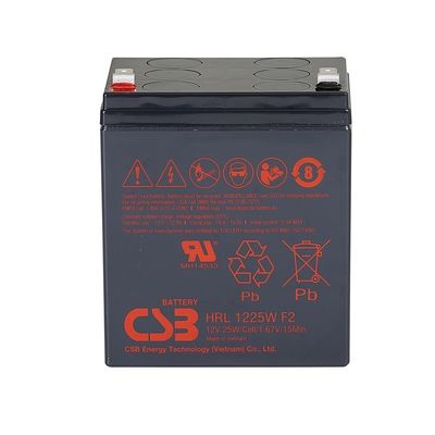 CSB HRL1225W F2 Baterai Asam Timah Disegel Arus Sangat Tinggi 12V 25W 12V 5Ah Baterai Gel Dengan Terminal F2