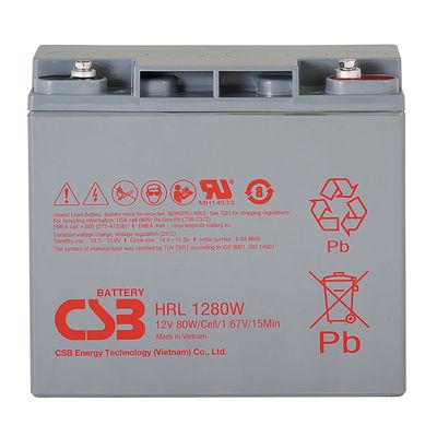 CSB HRL1280W Baterai asam timbal tertutup Baterai Gel 12V 80W