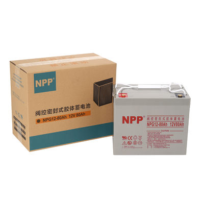 NPP NPG12-80Ah 12V 80Ah Baterai Gel Isi Ulang untuk Sistem Tenaga Surya