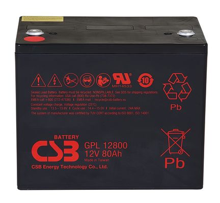 Baterai CSB GPL12800 12V 80Ah Umur Panjang Gratis Pemeliharaan VRLA CSB baterai asam timbal untuk UPS